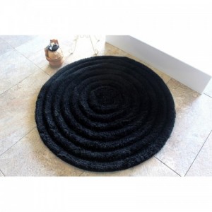 Round Black fürdőszobaszőnyeg 90 cm