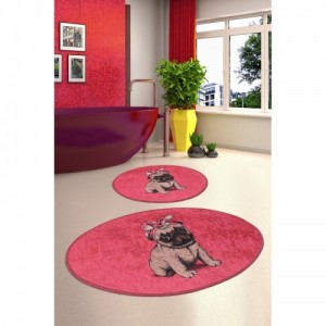 Pink Pug fürdőszobaszőnyeg 2 darabos szett
