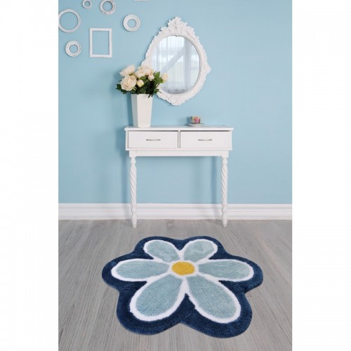 Flower Blue fürdőszobaszőnyeg 90 cm