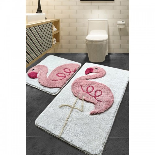 Pink Flamingo fürdőszobaszőnyeg 2 darabos szett