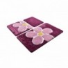 Flower Purple fürdőszobaszőnyeg 3 darabos szett