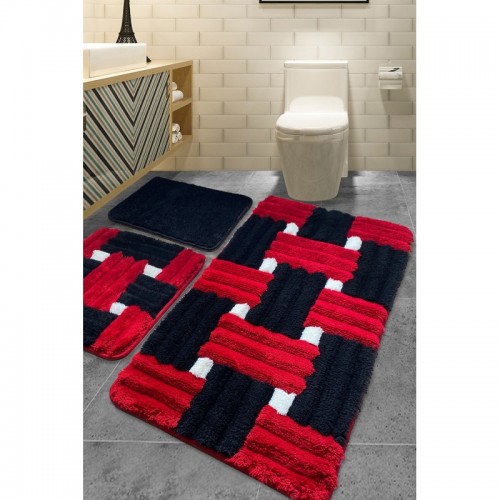 Piazza Red fürdőszobaszőnyeg 3 darabos szett