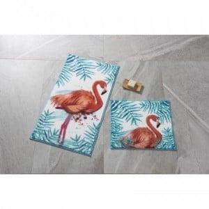 Flamingo Turquoise fürdőszobaszőnyeg 2 darabos szett