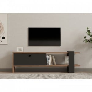 Ova antracitszürke-fa tv állvány 120 x 36,8 x 25 cm