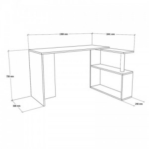 Cayko dió íróasztal 130 x 73,8 x 104,1 cm