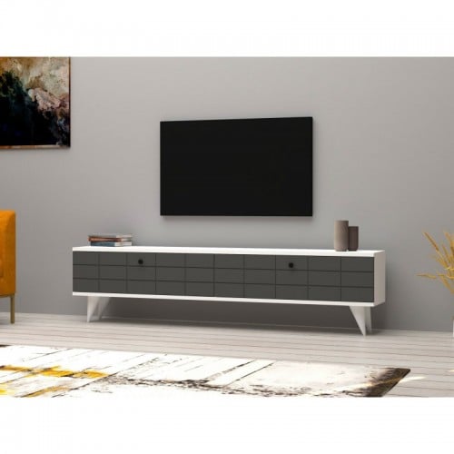 Alberi antracitszürke-fehér tv állvány 160 x 35 x 25 cm