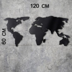 World Map Silhouette fém fali dekoráció