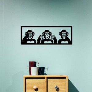 Three Monkeys fém fali dekoráció