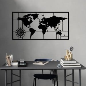 World Map 7 fém fali dekoráció