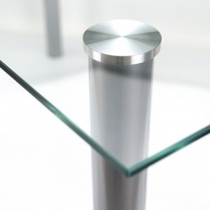 Berna 140 cm szögletes üveg étkezőasztal transparent