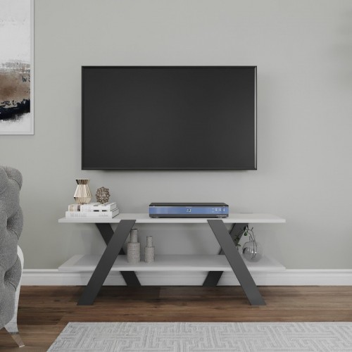 April fehér-szürke tv állvány 120 x 45 x 33 cm