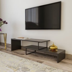 Ovit fekete-antracitszürke tv állvány 120 x 45 x 30 cm