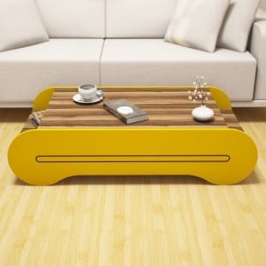 Cool dió-sárga dohányzóasztal 120 x 64 x 30 cm