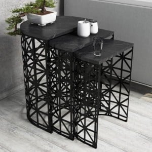 Stil fekete egymásba rakható asztal