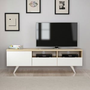 Bruksel tölgy-fehér tv állvány 150 x 35 x 46 cm
