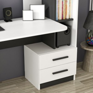 Alaska fehér-fekete íróasztal 146 x 60 x 74 cm