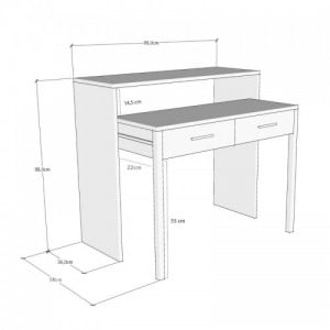 My Desk fehér íróasztal (36 - 66) x 88 x 99 cm