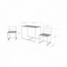 Bahar fenyő-fekete asztal és szék szett (3 darab)