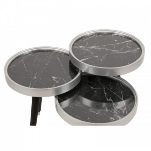 Wing fekete-ezüst egymásba rakható asztal