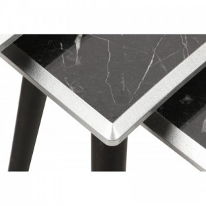 Arwton szürke-fekete egymásba rakható asztal