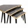 Tensio fekete-arany egymásba rakható asztal