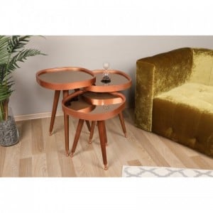 Pizzo rozé arany-dió egymásba rakható asztal