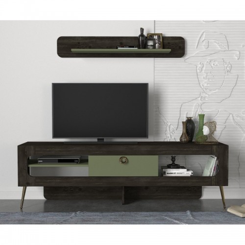 Milandra fekete-zöld tv szekrény