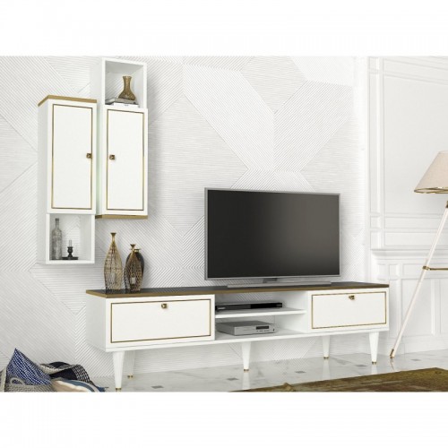 Ravenna fehér-arany-fekete tv szekrény