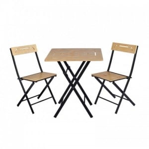 Bistro Set barna-fekete asztal és szék szett (3 darab)