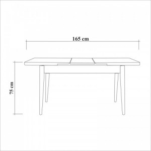 Vina fehér étkezőasztal 80 x 129 x 75 cm