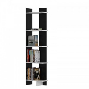 Als fekete-fehér könyvespolc 45 x 170 x 22 cm