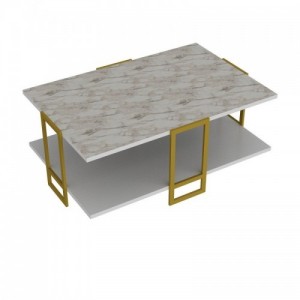 Polka arany-fehér dohányzóasztal 91 x 36 x 61 cm