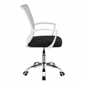 Irodai szék, szürke|fekete|fehér|króm, IZOLDA NEW