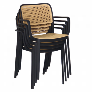 Rakásolható szék, fekete|bézs, RAVID TYP 2