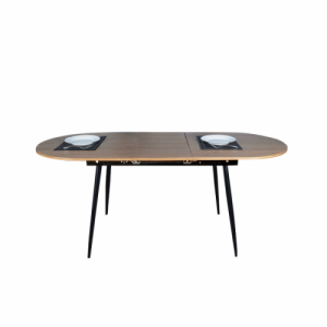 Étkezőasztal, széthúzható, tölgy|fekete 150-190x75 cm, TAMERON