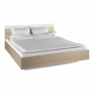 Dupla ágy, tölgy sonoma|fehér, 180x200, GABRIELA