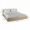 Dupla ágy, tölgy sonoma|fehér, 160x200, GABRIELA