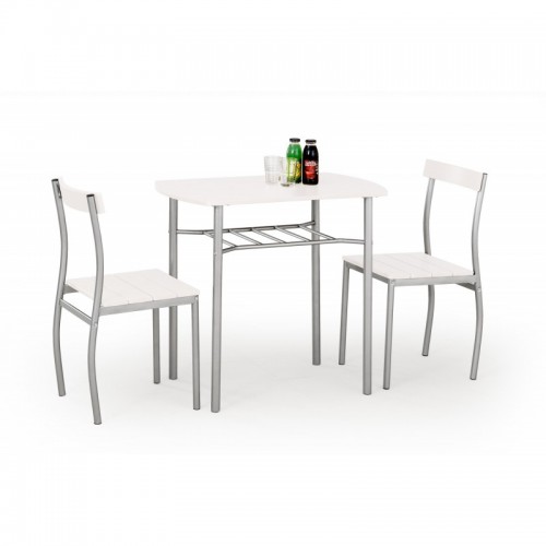 LANCE asztal + 2 szék szín: fehér