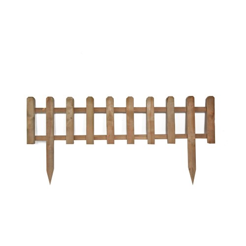 ROJAPLAST fenyőfából készült virágágyás kerítés, natúr - 100 cm