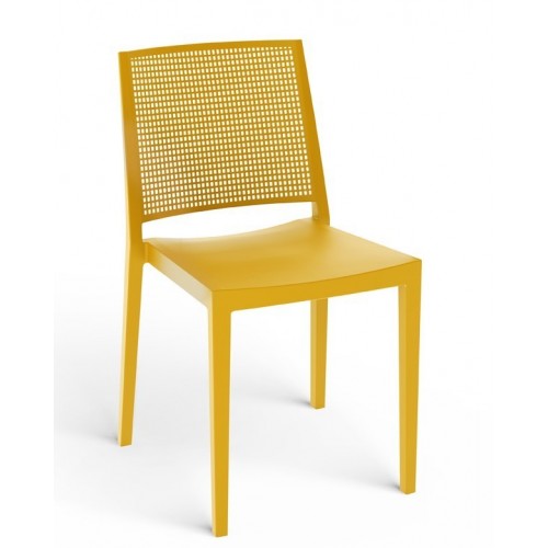 ROJAPLAST Grid műanyag kerti szék, mustársárga