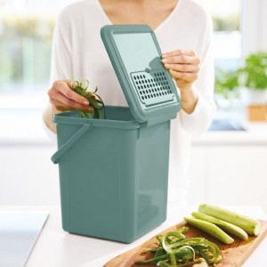 ROTHO Műanyag konyhai komposztáló vödör, 9L - zöld