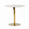 Étkezőasztal, világos márvány|gold króm - arany, átmérő 80 cm, LAMONT