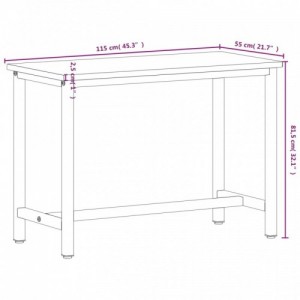 Tömör bükkfa és fém munkaasztallap 115 x 55 x 81,5 cm