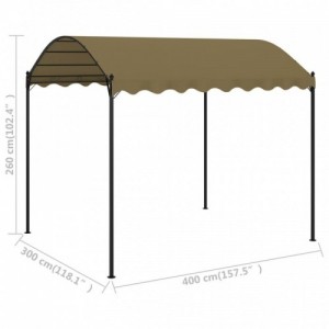 Tópszínű pavilon 4 x 3 x 2,6 m 180 g|m²