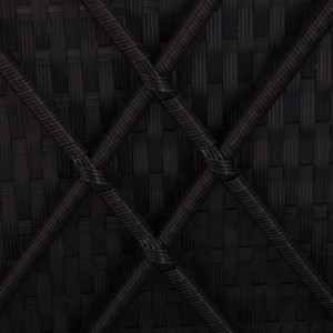 Fekete polyrattan átalakítható napozóágy párnákkal