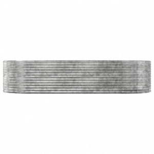Ezüstszínű porszórt acél kerti magaságyás 291 x 140 x 68 cm