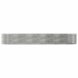Ezüstszínű porszórt acél kerti magaságyás 447 x 140 x 68 cm