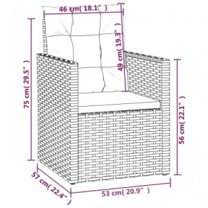 3 részes fekete polyrattan kültéri ülőgarnitúra párnákkal