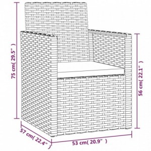 4 részes fekete polyrattan kültéri ülőgarnitúra párnákkal