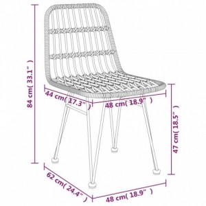 2 db polietilén rattan kerti szék 48 x 62 x 84 cm